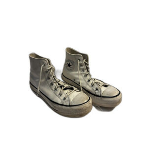 Converse Chuck Taylor All Star Lift Platform High Top Leather Sneakers - White